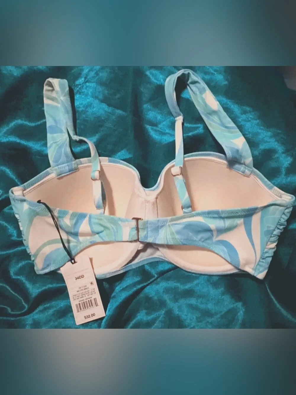 Shade & Shore Blue Floral Underwire Bikini Top